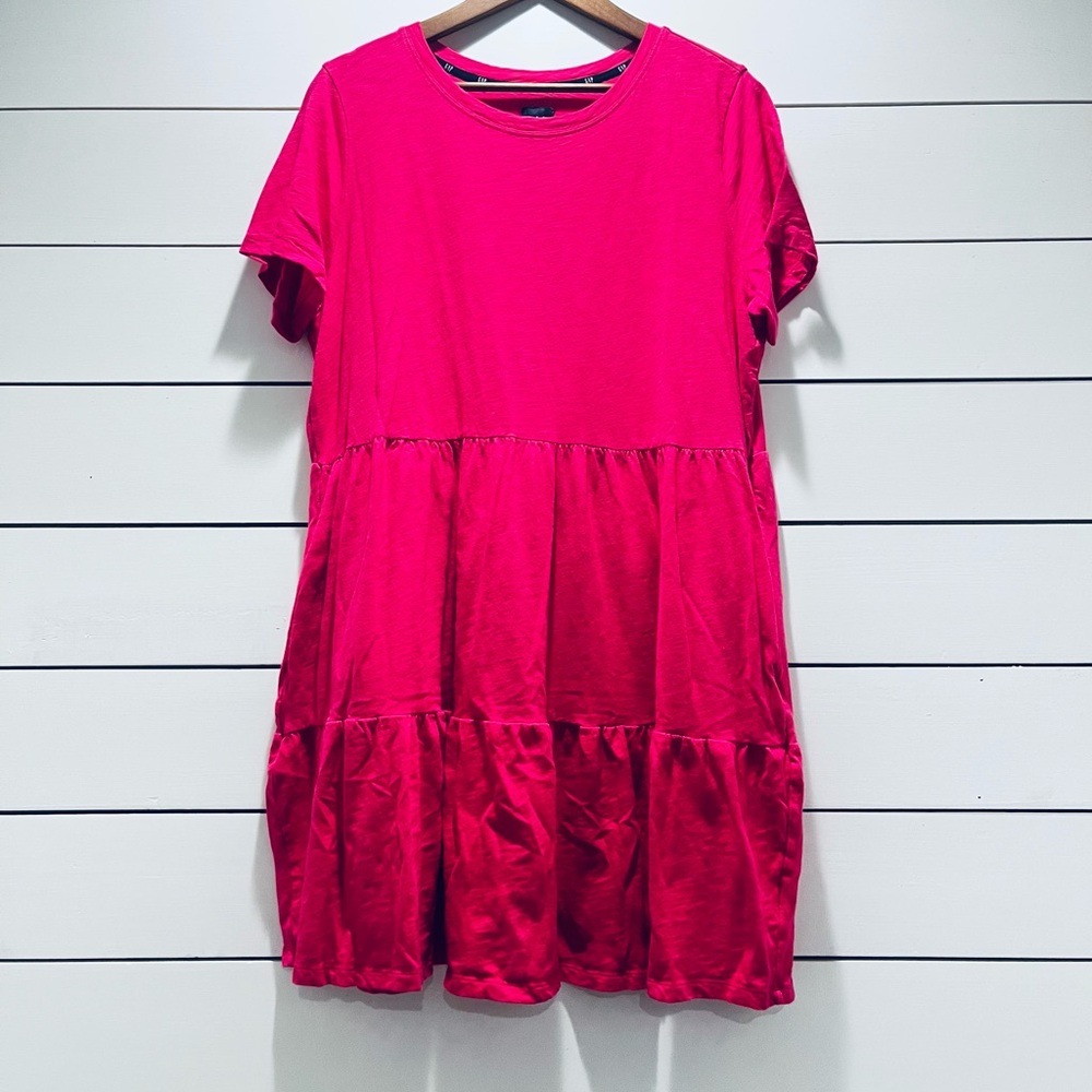 GAP Fuchsia Tiered Mini Dress